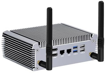 PcZinophyte FU02 Fanless Mini PC Ryzen 7 7730U 8 Core 16 Threads Barebone PC 2 LANs Desktop Gaming Computer Win11 2x4K WiFi6