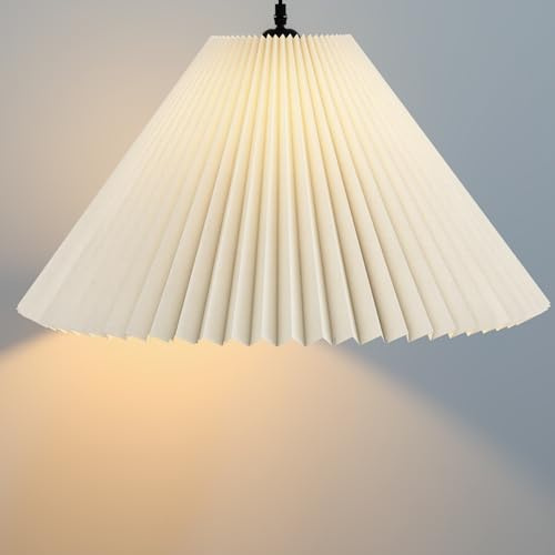 Pleated Lamp Shade for Arc/Arched Table Lamp/Floor Lamps Replacement Shade 5.9Top X 16.5Bottom X 11High-Cream