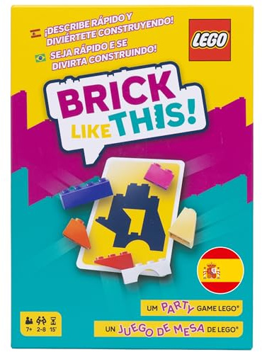 Asmodee ¡Brick Like This! El Juego Oficial de Lego - Party Game - Juego de construcción rápido y Divertido para Toda la Familia: niños y Adultos. 15 mins, 2-8 Jugadores, A Partir de 7 años, español