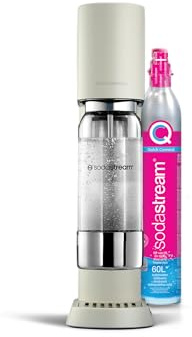 sodastream ensō Machine à Eau Pétillante et Soda | Pack 1 Bouteille 1L Compatible Lave-Vaisselle | Finition Blanc Sable