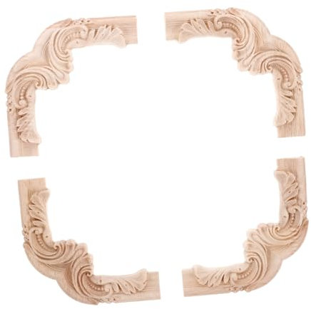 ULTECHNOVO 4 Pièces Appliques Sculptées Vintage pour Décoration Murale Portes et Plafonds pour Aménagement Intérieur