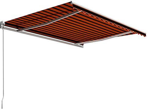 Auvent Rétractable de Contrôle Manuel, Store Banne à Bras Articulés, Store pour Balcon Terrasse, Auvent d'entrée et de Fenêtre avec Protection Solaire, 400x300 cm Orange et Marron