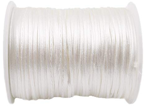 Promise Babe 75M Stringa per braccialetti, 1mm sottile filo bianco Craft String per bordatura fai da te corda corda perline gioielli corda ciuccio collana anello di dentizione gioielli facendo