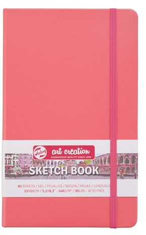 Talens Art Creation Sketchbook, Coral Red, 80 Sheets, 5.1 x 8.3 in