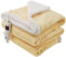 GlamHaus Heated Throw Electric Yellow Fleece Over Blanket Sofa Bed Large 160 X 130cm - 9 Heat and 9 Timer Auto Shut Off - Soft Reversible Design - Digital Control - Machine Washable (Yellow)
