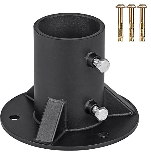 Insaga Soporte redondo para postes de valla redonda de 65 mm, soporte de base de poste redondo resistente para postes de valla de eslabones de cadena, cubierta, barandilla, buzón, poste de hormigón