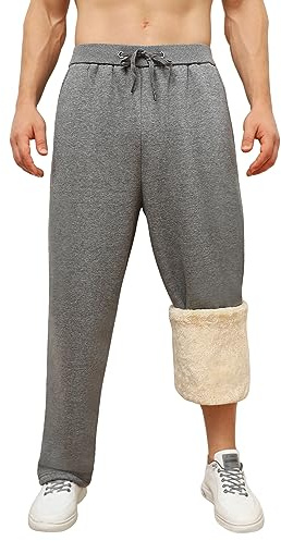 PASUDA Pantalon Polaire Homme Bas de Jogging Hiver Chaud Sports Survêtement | Pantalon Coupe Ample, Pantalon Thermique Homme Coton, Pantalon Sports Doublé Polaire avec Poches Survêtement Décontracté