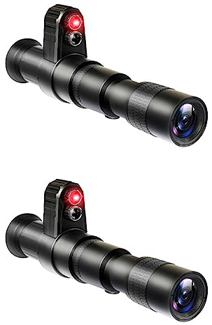 TsoLay 2 x Monoculaire Curseur de croisement numérique vision nocturne pour chasse infrarouge jour nuit vision nocturne 500 m Noir