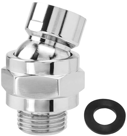 Bestgle Alcachofa de ducha de lluvia, articulación esférica, cabezal de repuesto para cabezal de ducha, conector giratorio 360°, conector de ducha de latón G1/2, cromo pulido para conectar cabezales
