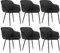 Goeurvant Chaises Velours Noir avec Accoudoirs Lot de 6 Fauteuil Salle à Manger, Chaise de Salon Cuisine Rembourrée Pieds en Métal