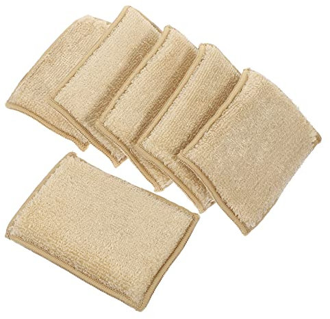 Healeved 6pcs Reusable Fiber Sponge Wipes Household Dish Sponge for Cleaning Wipes, Wok Use and Dish Cleaning