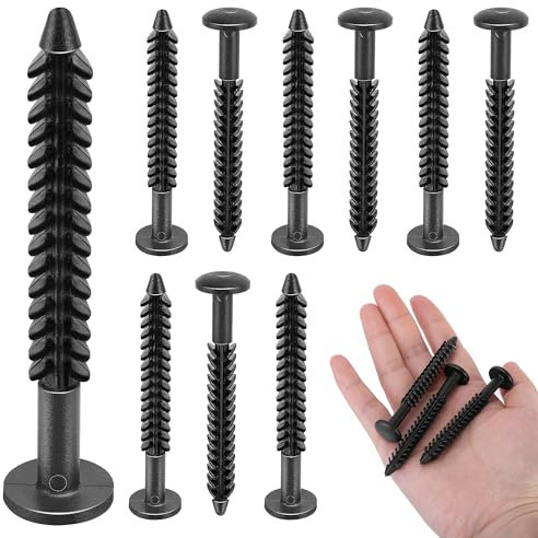 Nkiy Quen 50 Pcs Vinyl Shutter Fasteners,3 Inch Window Shutter Screws Window Panel Pin,Black Shutter Spikes Anchors for Installing Decorative Exterior Vinyl Shutters