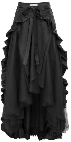 FQLGJMY Dam medeltida viktoriansk volangkjol renässans gotisk steampunk pirat höga låga kjolar halloween cosplay kostym