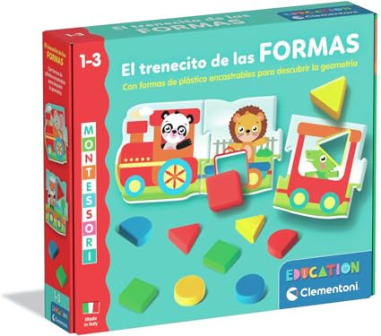 Clementoni Montessori 55642 Puzzle à emboîter avec géométrie et Couleurs, âge 1-3 Ans, Stimulation Tactile, fabriqué en Italie