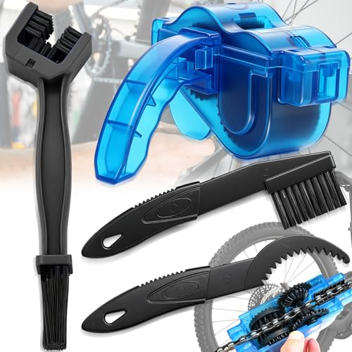 Zeaying 3 Pieces Bicycle Chain Cleaning Kit, Chain Cleaning Devices Bicycles, Bicycle Cleaning Kit, Bicycle Clean Brush Kit, Suitable for Road Bikes, Mountain Bikes and E-Bikes with Cleaning Brush