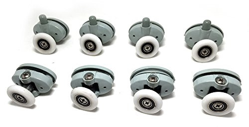 Juego de 8 ruedas para la puerta de la ducha, de 25 mm de diámetro (CY-301AB-3), Blancas. (25mm-8pcs)