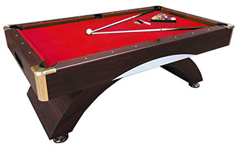 GRAFICA MA.RO S.R.L. Mesa de Billar Juegos de Billar Pool 8 ft Modelo Caesar Rojo Carambola Medición 220 x 110 cm Nuevo Embalado Disponible