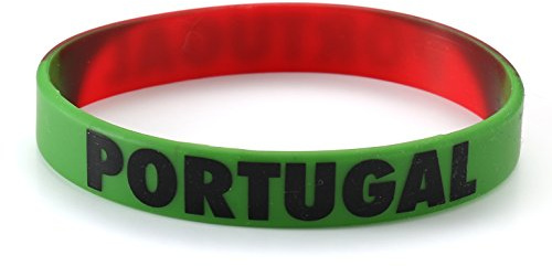 Portugal Green and Red World Cup Sports Event Football Country National Flag Silicone Wristband