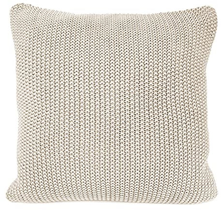 nielsen HOME Kissen Nika grob gestrickt, 50x50 cm, Creme Weiß (Farbeffekt), 100% Baumwolle, Strick, Oekotex, Grobstrick, gemütlich modisch elegant, Dekokissen, Sofakissen, inkl. Füllkissen