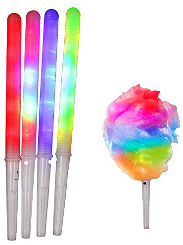 Glow Sticks Party, LED Glowing Sticks Marshmallow Sticks Suitable for Cotton Candy Machine Light Up Marshmallow Sticks