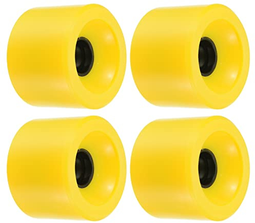 PATIKIL 70 mm 78 A longboard hjul mjukt, 4-pack cruiser-hjul gatuhjul för skateboards skateboard hjul ersättning PU, gul