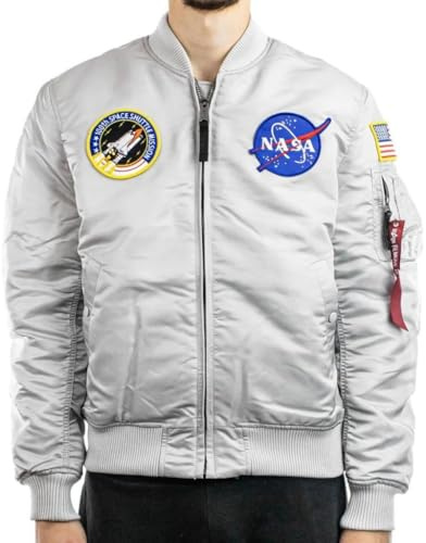 Alpha Indutries MA-1 VF NASA Bomber Veste pour homme Pastel Grey