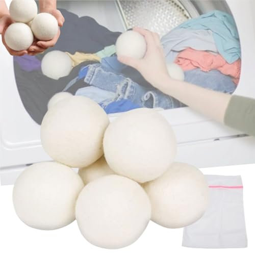 Balles de Séchage en Laine,Boules de Séche-linge,Balles Adoucissantes Tissu,Boule de Sechage,Balles Nettoyage pour Sèche-linge,Linge pour Machine à Laver,Réutilisable Naturel D'assouplissant, 5cm
