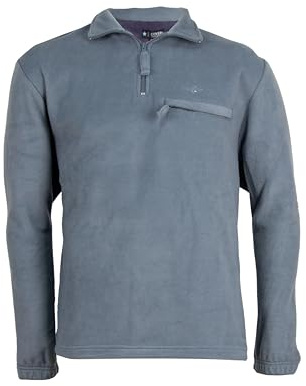 COVERI VIALE MORIN Felpa in pile mezza zip con taschino sul petto, Azzurro XL