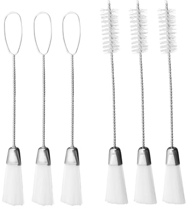 LT Easiyl Juego de 6 cepillos de limpieza para máquina de coser, cepillo de nailon de doble extremo, cepillo de limpieza multifuncional, juego de herramientas de limpieza, color blanco