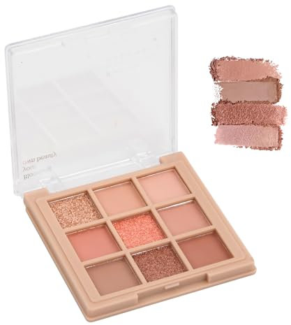 Litinliv Palette de Fard à Paupières, Palette Fard à Paupière Maquillage de 9 Couleurs, Palette de Fard à Paupières Imperméable Longue Durée, pour Créer un Look Naturel, Longue Tenue