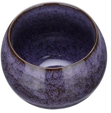 sourcing map Handmade Tea Bowls 150ml / 5oz Kiln Change Chinese Japanese Teacup Ceramic Gong Fu Tea Set for Office Home Gifts, Purple