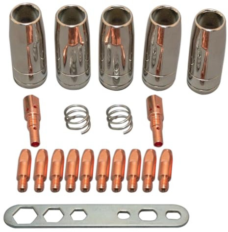 Welding Contact Tips, 20Pcs Holders Nozzles Parts Accessories Set Sutable for MB25 25AK MIG MAG Torch Gun Welding Machine