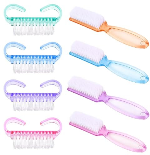 HoAhaMay 8 Pezzi Spazzola per Unghie, Spazzola per Pulizia Delle Unghie, Spazzola per Unghie con Manico, Lavaggio di Mani Spazzolino, Pulitore per Pedicure, per Unghie, Giardino, Casa, Uso in Salone