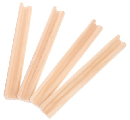 Vaguelly Bases de Madera para Dominó y Soporte para Cartas de Juego, Paquete de 4 Unidades, Adecuado para Manualidades y Exhibición en Juegos de Mesa