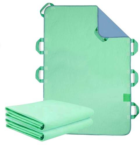 Empapadores Cama Adultos con 8 Asas Reforzadas, Secado Rápido 10 Min, Lavable, Impermeable, para Ancianos y Pacientes con Incontinencia, 86x132cm