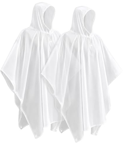 Thryvix Poncho De Pluie Lot De 2 Imperméable Unisexe, Cape De Pluie Réutilisable En EVA Avec Capuche Et Manches Longues