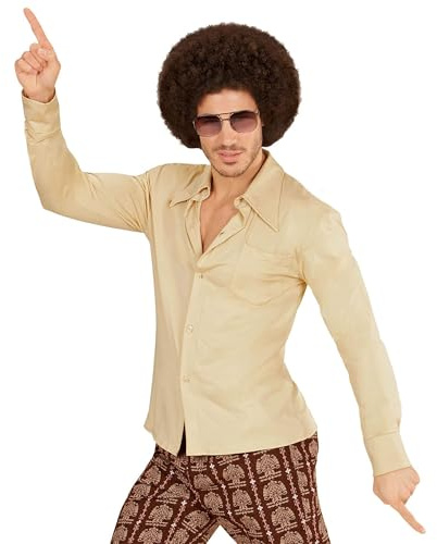 W WIDMANN MILANO Party Fashion - Chemise pour Homme Style années 70, Disco Fever, Tenue de soirée, Costume de Carnaval