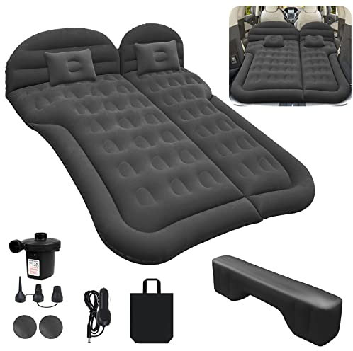 Acelectronic Auto Luftmatratze SUV Aufblasbare Matratze mit Pumpe MPV Air Bett Camping Auto Kissen Dickere Rücksitz Luftmatratze mit Zwei Kissen Für Camping Reisen Hinterhof Strand