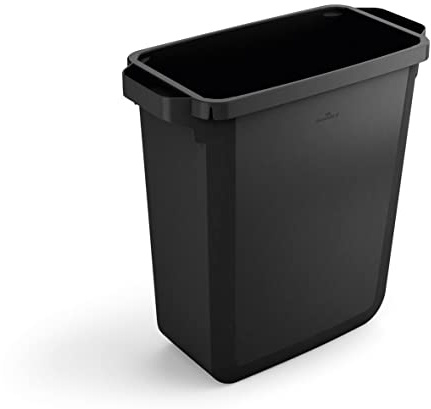 Durable DURABIN Waste Bin Eco Black | 60 Litre | Blue Angel Certified | Made from Recycled Plastic | Ideal for Waste Collection or Recycling