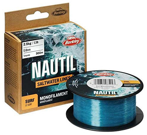 Berkley Nautil Surfmonofilament Fishing Line, Turquoise, 0.28 mm | 12 lb|5.7 kg | 600 m