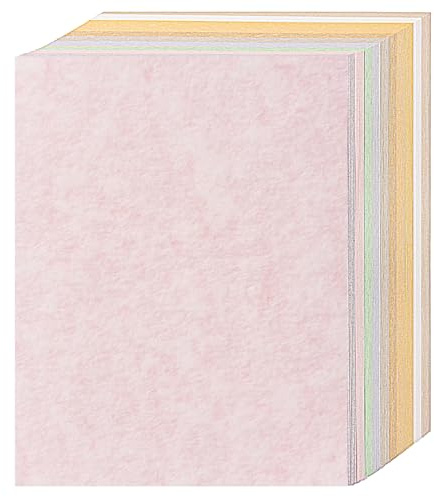 Parchment Paper - 8.5” x 11” Letter Size Parchment Card Stock 65lb Heavyweight Paper Thick Vintage Paper PAP04 (8.5x11inch/70Sheets, 10 Mixed Colors) PAP04MX