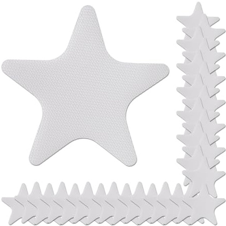 Relaxdays halkskydd klistermärken, set om 30, badkarsklistermärken, sjöstjärna, halkfria duschkuddar, plast, transparent