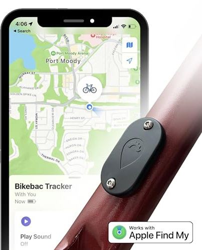 Bikebac Tracker - Bike Tracker with Apple Find My - Global GPS Location on iPhone, iPad, Mac & Apple Watch - Waterproof