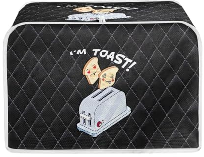Pzuqiu Cartoon Toaster Pattern Toaster Dust Cover Kitchen Oven Cover with Top Handle Bread Toaster Cover Portable & Foldable, Great Girt for Women