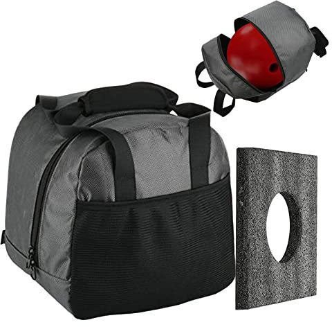 caits Bowlingtasche, Handtasche mit 1 Bowlingkugel, Tasche mit gepolsterter Ballhalterung, Bowling-Zubehör, Handtasche mit Netztasche, hält eine einzelne Kugel