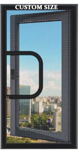 Custom Size Window Screen Insect Mesh,Self-Adhesive Fly Screen Mosquito Curtain,Cat Protection Window Guard with Zip,Balcony Window Safety Net