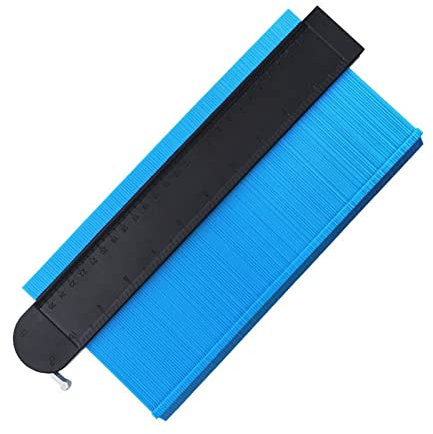 LYVQZPWLR Medición de contorno, Calibre de contorno, plantilla de calibre de perfil autoblocante Escala de curvatura Colocación de baldosas Laminado Modelado de bordes Madera Medida(Blu,10 inch)
