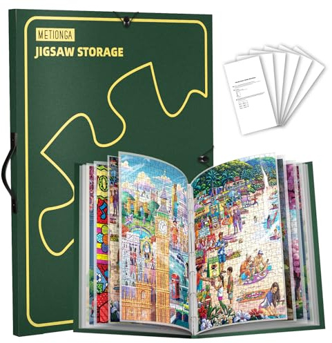 Metionga Classeur Puzzle 1000 Pieces avec 25 Poches, Rangement Puzzle Portable de Grande Capacité, Accessoires pour Puzzles de Stockage, Poussière et Protecteurs