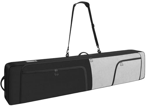 WIKAHO Gepolsterte Snowboardtasche Store & Transport Snowboards/Ski bis 65 Zoll, Skitasche Wasserdicht Snowboardtasche für Flugreisen