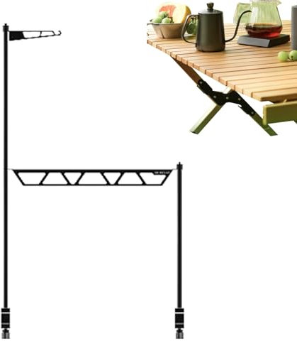 Rack de campamento al aire libre, estante de cocina de escritorio para acampar,Soporte de lámpara de campamento de escritorio - Organizador de multifunción portátil para BBQ Grill Picnic Travel Travel